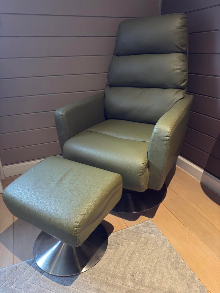 Premium Lounge Chair & Ottoman Set – Like New, Ophalen of Verzenden, Zo goed als nieuw