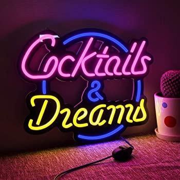 Cocktails & dreams led neon decoratie verlichting en andere, Ophalen of Verzenden, Nieuw, Lichtbak of (neon) lamp