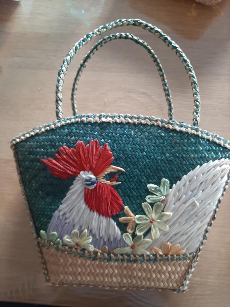 Vintage mandje met haan – uniek paasmandje, Handtassen en Accessoires, Tassen | Damestassen, Ophalen of Verzenden