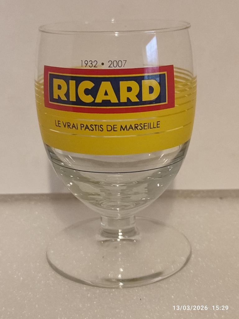 Verre Ricard  : Le vrai pastis de Marseille ., Collections, Enlèvement ou Envoi, Comme neuf, Ustensile