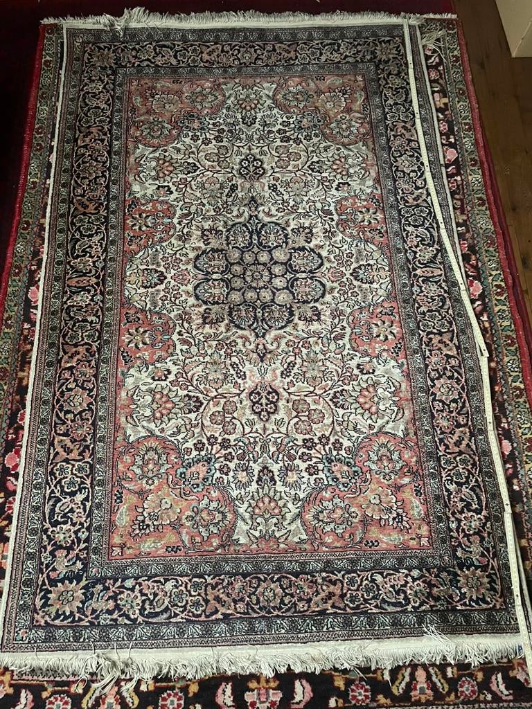 Perzisch handgeknoopt tapijt wol Kashan, Ophalen, Zo goed als nieuw, Rood