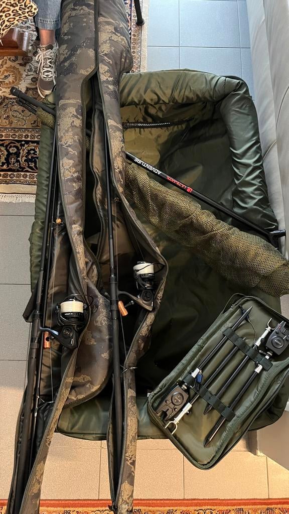 Karperset voor beginners (als nieuw), Watersport en Boten, Hengelsport | Karpervissen, Zo goed als nieuw, Complete set, Ophalen