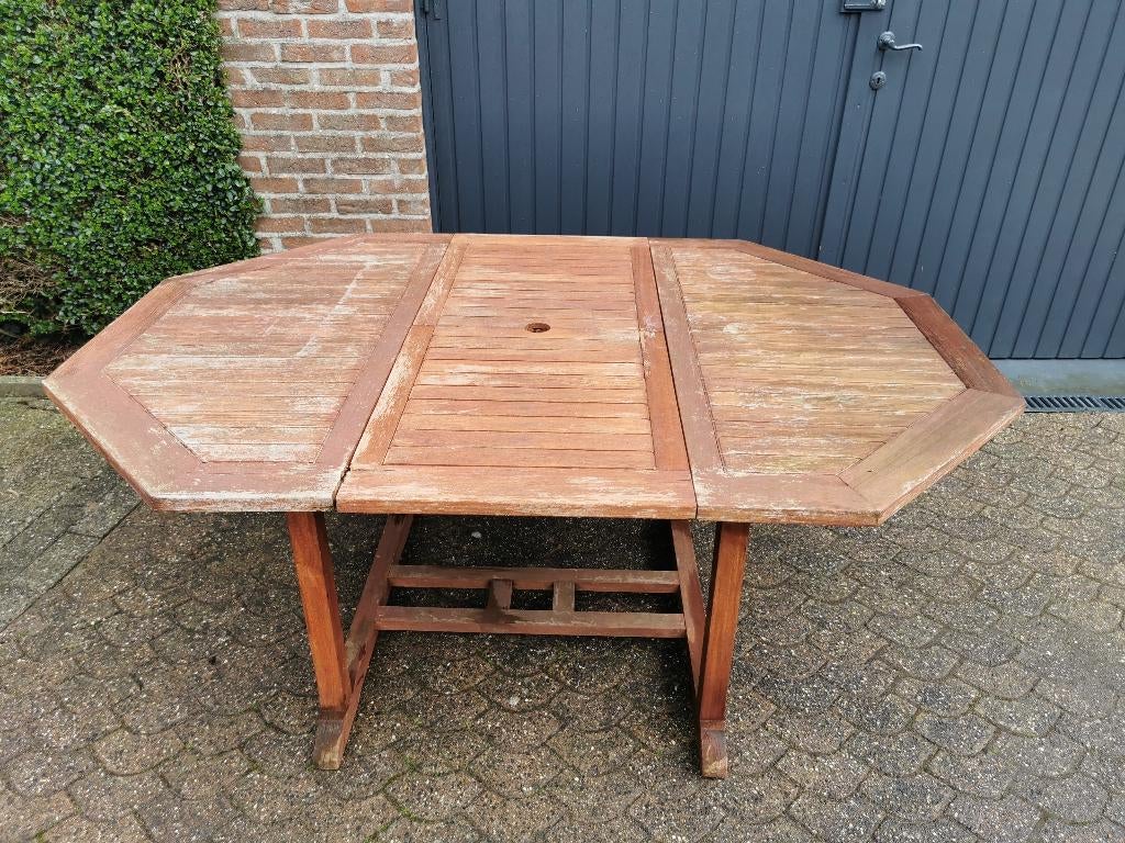 Teak tuintafel, Tuin en Terras, Ophalen, Gebruikt, Teakhout
