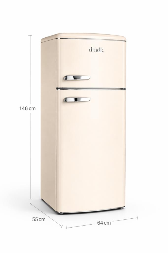 DMDK DKC2 vrijstaand koel-vries combinatie retro koelkast