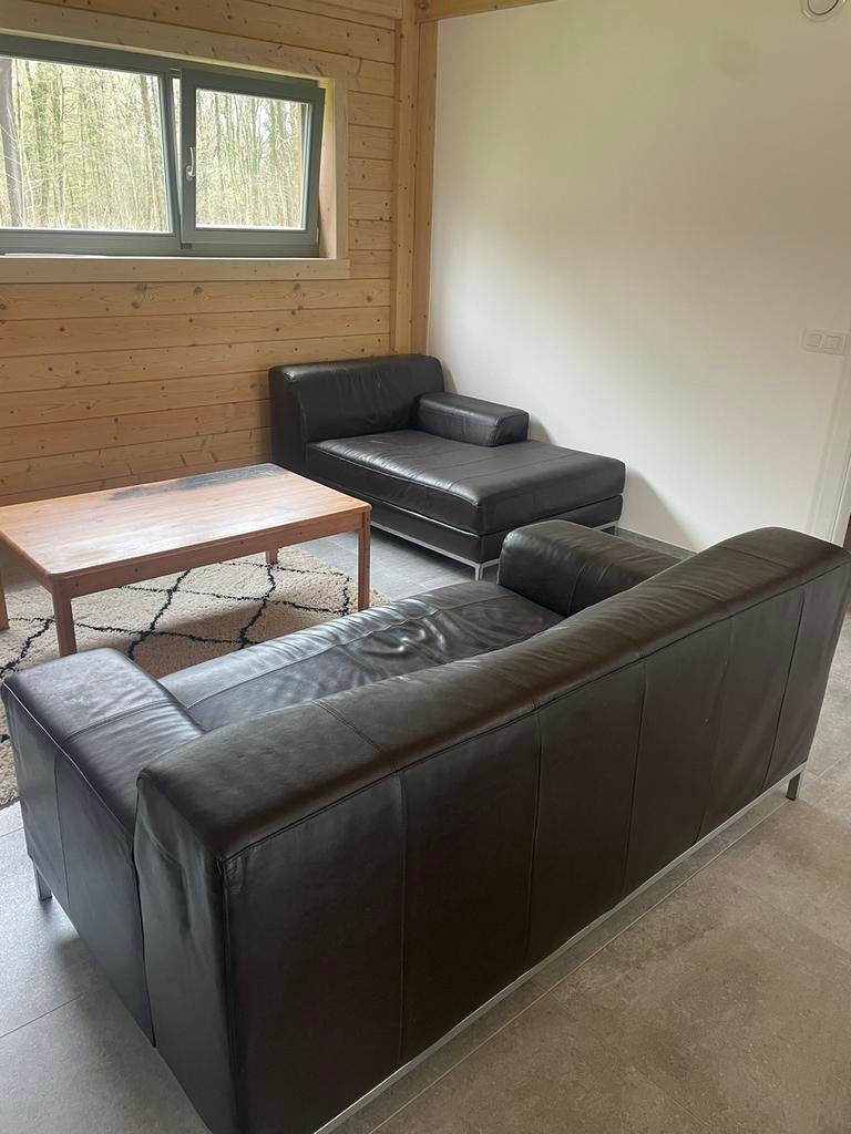 Canapé 2 pl et demi + méridienne en cuir (Ikea), Maison & Meubles, Canapés | Sofas & Chaises Longues, Enlèvement, Comme neuf, Cuir