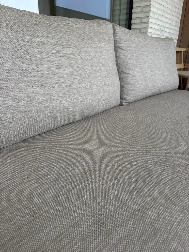 Hardhout lounge hoekbank Afrormosia, Tuin en Terras, Ophalen, Hardhout, 6 zitplaatsen, Zo goed als nieuw