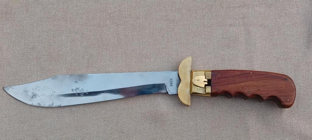 Rare très grand couteau pliant en acier inoxydable 43 cm, Collections, Enlèvement ou Envoi, Armée de terre, Couteau ou Poignard