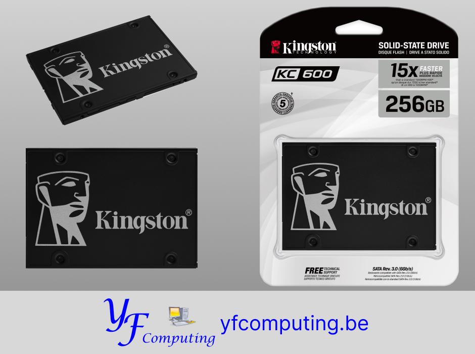 Kingston KC600 SSD 256GB SATA 2.5", Informatique & Logiciels, Disques durs, Neuf, 256 Go, Interne, Desktop