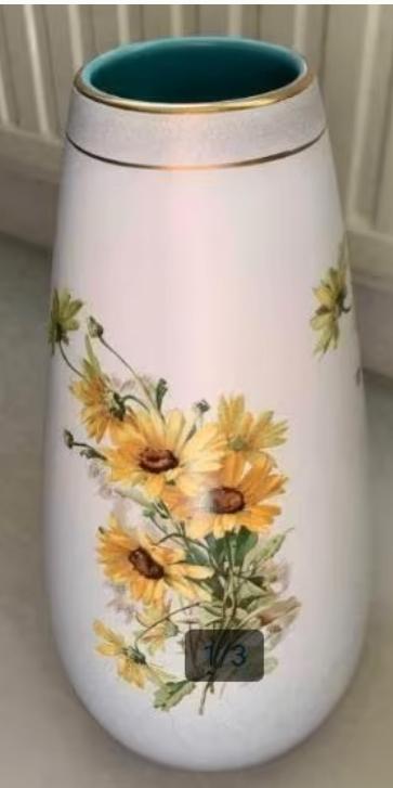 vintage GOUDA HOLLAND vaas - Flora Plateel Daisy, Antiek en Kunst, Ophalen of Verzenden