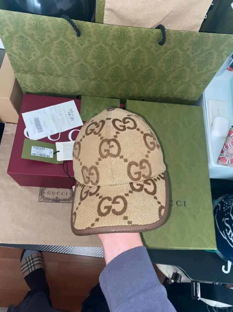 Casquette gucci Jumbo beige, Enlèvement, Comme neuf, 57 cm (M, 7⅛ pouces) ou moins, Casquette