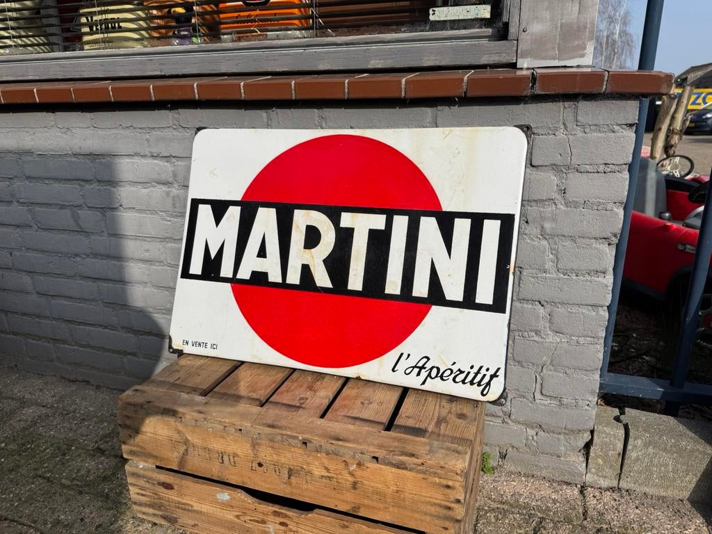 MARTINI oud origineel emaille reclamebord, Verzamelen, Ophalen, Gebruikt, Reclamebord
