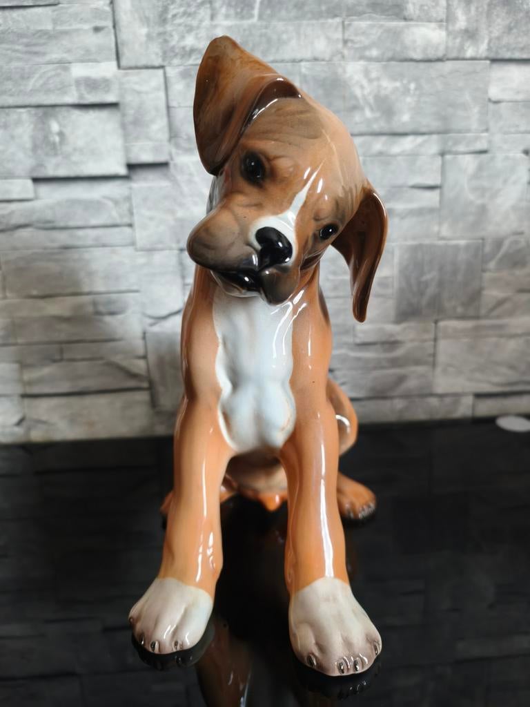 Vintage Ronzan Ceramic Dog Figurine 802B – Made in Italy, Verzamelen, Ophalen