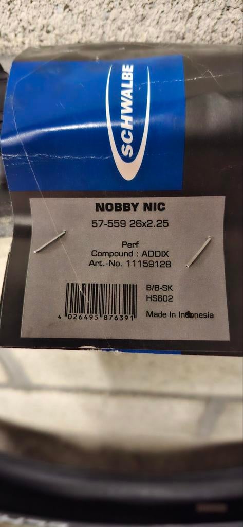 Pneu VTT Schwalbe Nobby nic 26 x 2,5, Vélos & Vélomoteurs, Enlèvement, Pneu