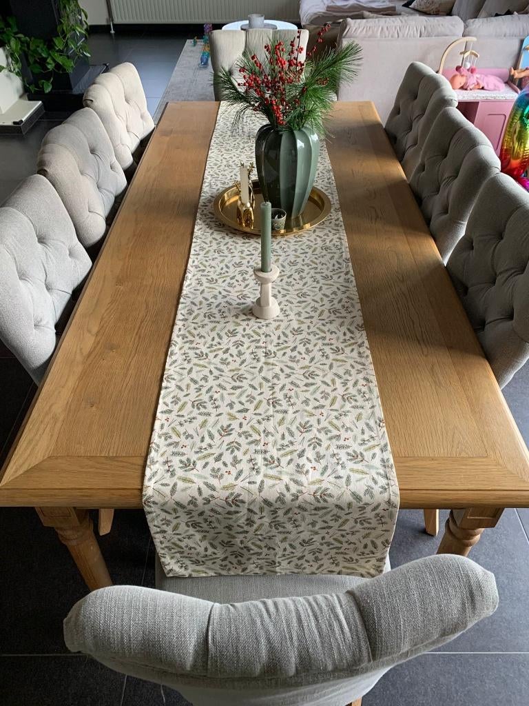 EETKAMER (TAFEL +STOELEN ), Huis en Inrichting, Complete eetkamers, Ophalen, Zo goed als nieuw, Landelijk, 6 tot 8 stoelen