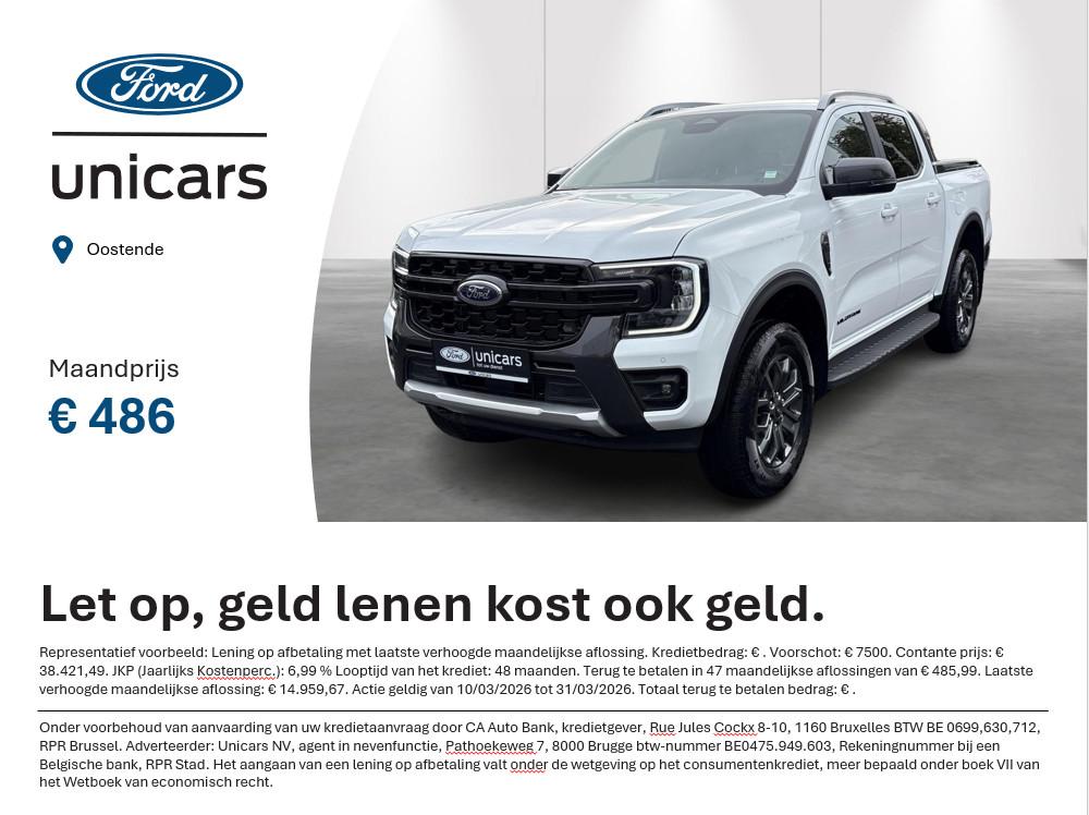 Ford Ranger 2.0 EcoBlue 151kW Aut. 4x4 Wildtrak, Auto's, Automaat, 4 deurs, Stof, Gebruikt