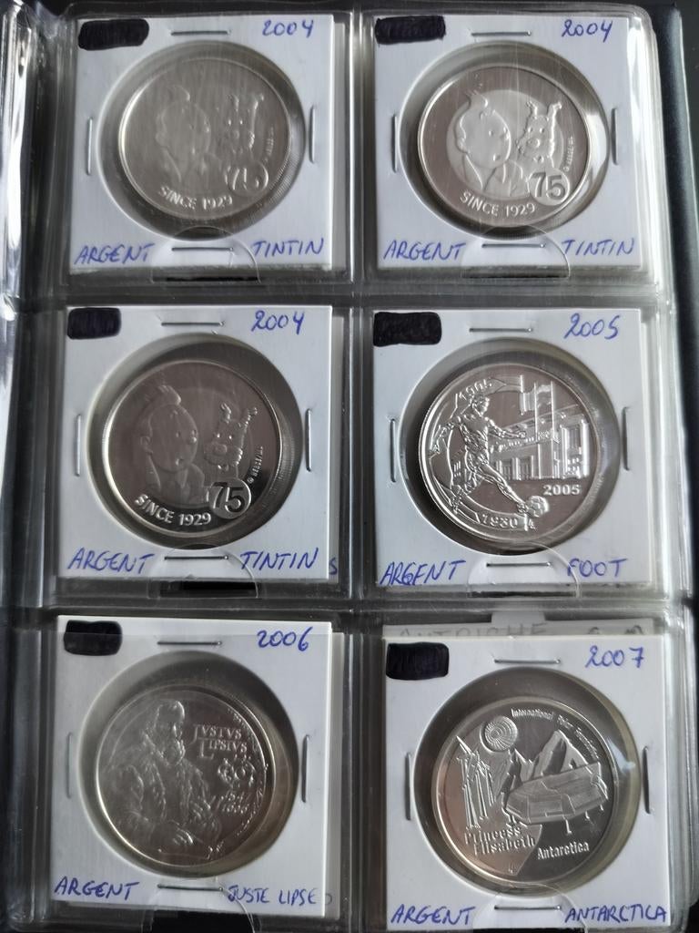 Belgisch lot van 20 munten UNC 10 euro zilver zilver. Lees, Ophalen, Zilver