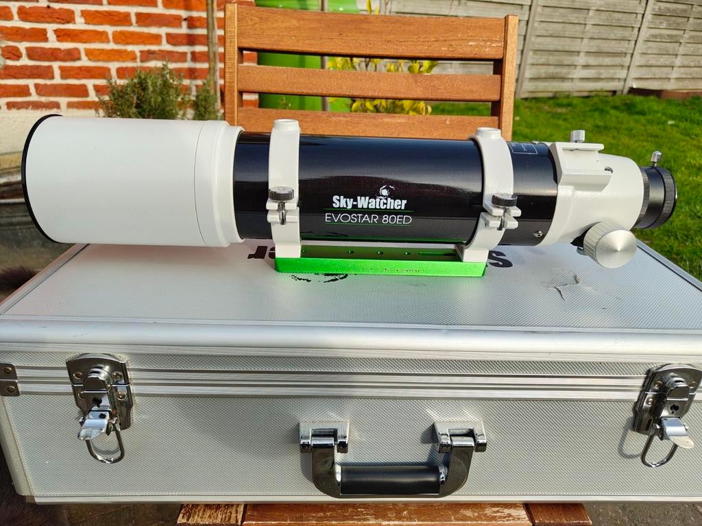 Skywatcher 80ED met toebehoren, Audio, Tv en Foto, Optische apparatuur | Telescopen, Ophalen, Gebruikt, 80 tot 200 mm, Lenzentelescoop (refractor)