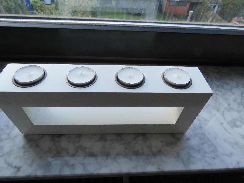 Houten omkeerbare kandelaar staander, Ophalen of Verzenden, Kandelaar