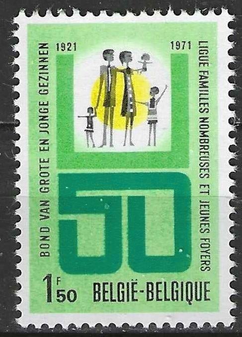 Belgie 1971 - Yvert/OBP 1601 - Grote en Jonge gezinnen (PF), Verzenden, Postfris, Postfris