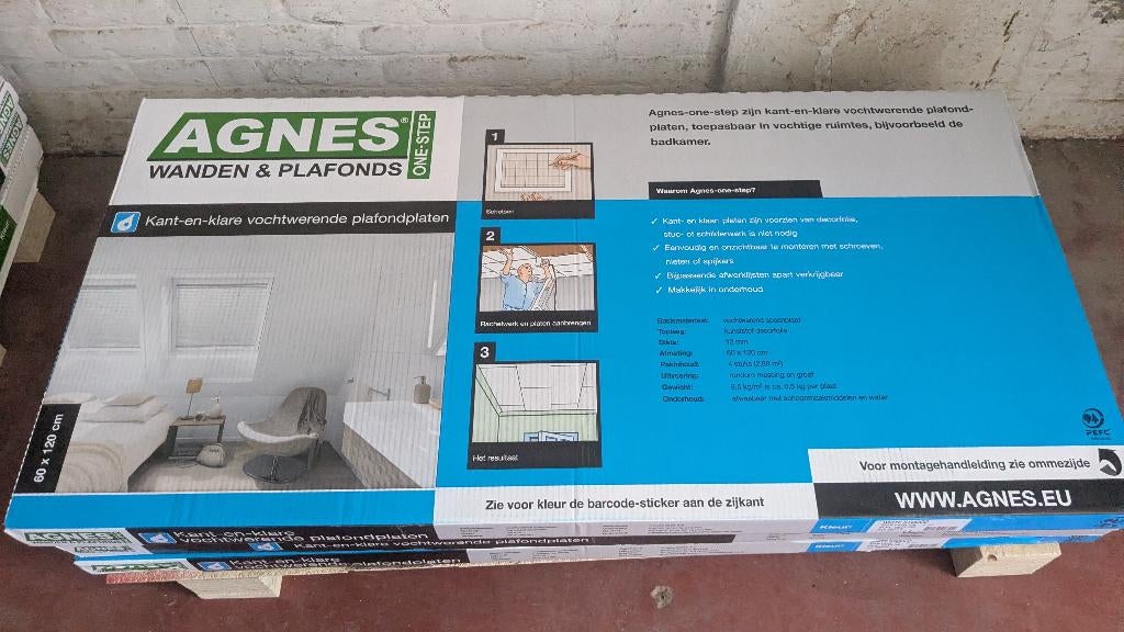 Plafondplaat vochtwerend, Ophalen, Nieuw, Hout, Minder dan 20 mm