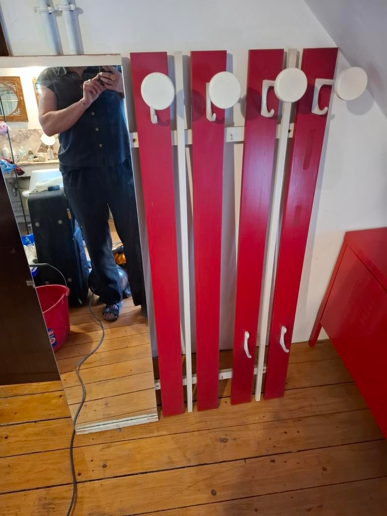 Porte-manteau retro avec miroir, Portemanteau mural, Enlèvement, Utilisé, 100 à 150 cm