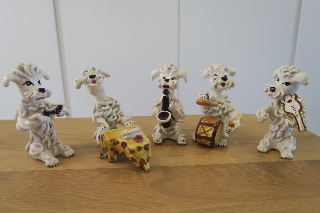 Orchestre de chiens vintage retro en céramique italienne, Enlèvement ou Envoi