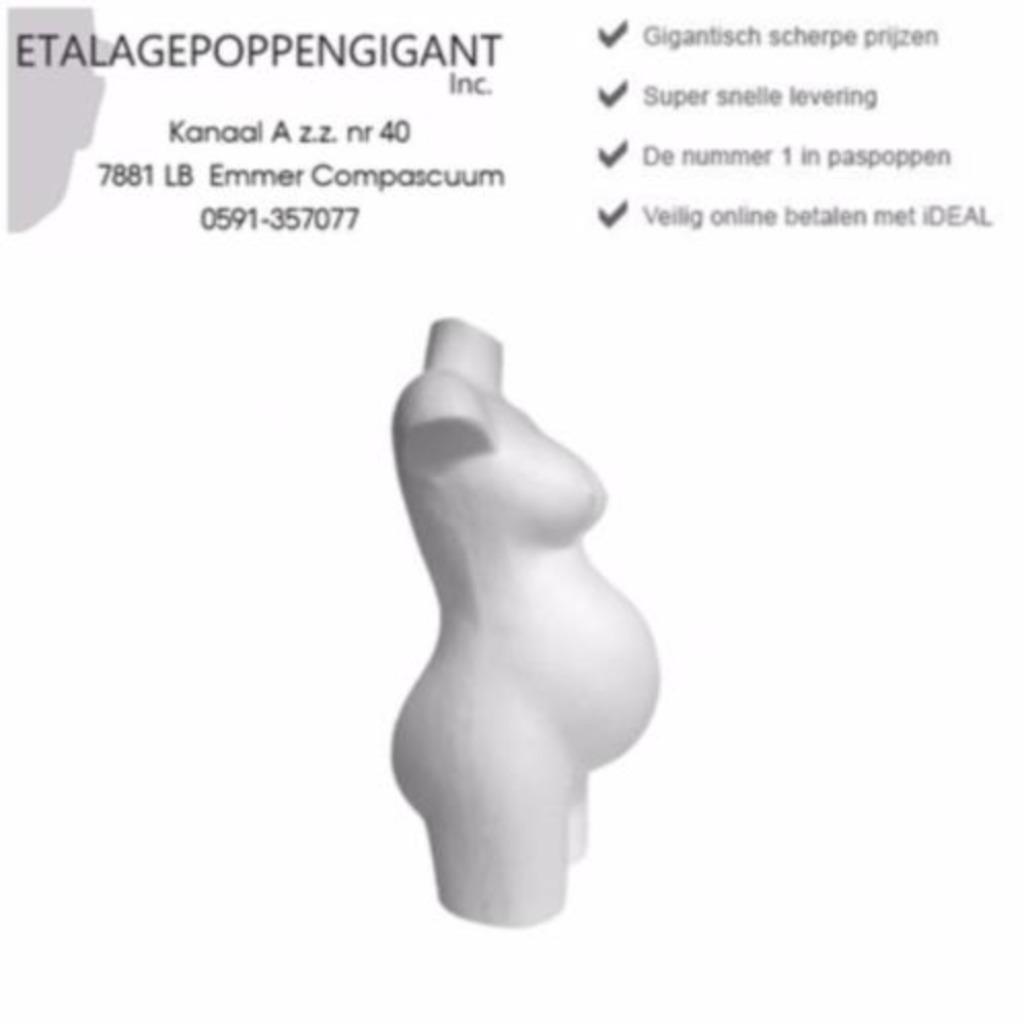 Zwangerschaps Torso / Positie Piepschuim Torso / EPG, Maat 38/40 (M), Overige typen, Overige kleuren, Verzenden