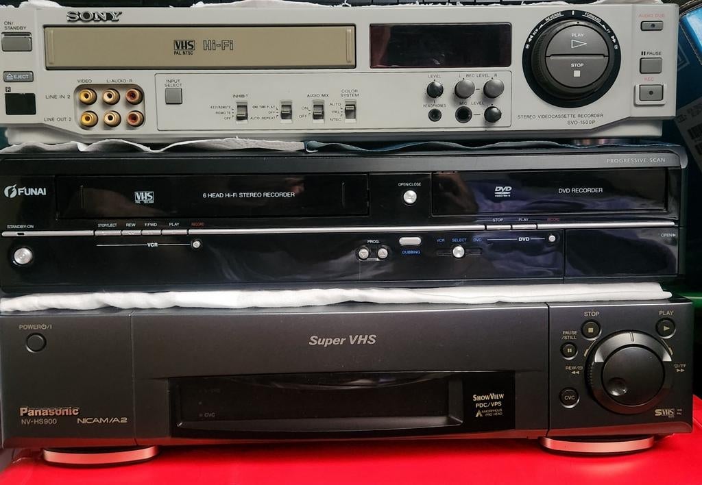Magnétoscope 3 meilleurs de SONY _ PANASONIC _ FUNAI, Enlèvement ou Envoi, Comme neuf