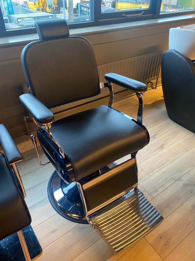 Barbierstoel Old Luxe kappers knipstoel kapsalon groothandel, Overige materialen, Zwart, Nieuw, Ophalen of Verzenden