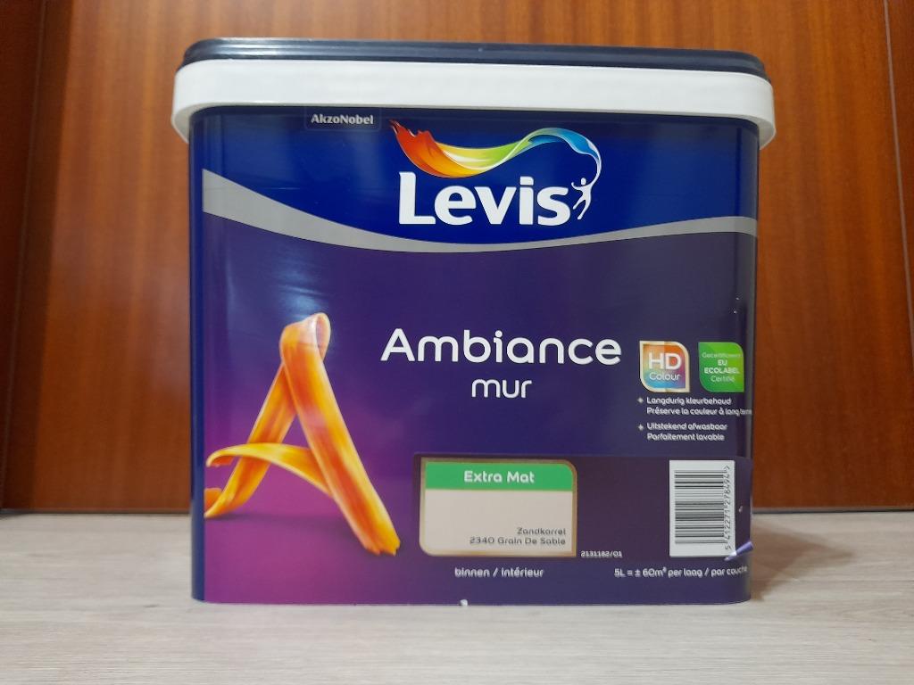 Levis verf voor binnen 5 liter Ambiance mur Kleur Zandkorrel, Neuf, Autres couleurs, Enlèvement, Peinture