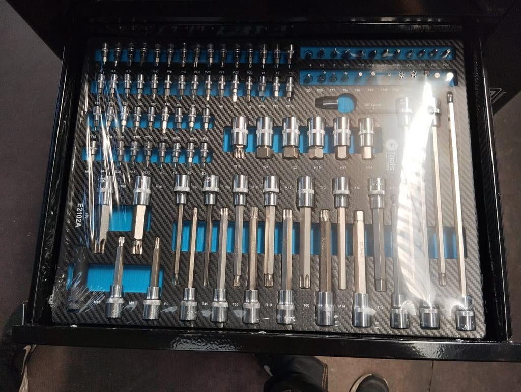 Chariot à outils XXL à 8 tiroirs rempli d'une clé dynamométr, Enlèvement ou Envoi, Remplie