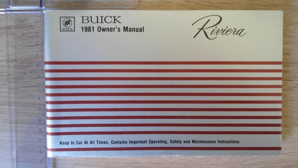 1981 Buick Riviera. First edition original Owner's Manual., Ophalen of Verzenden