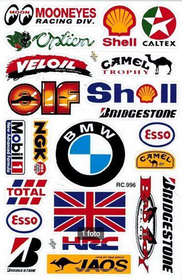 Elf NGK Camel BMW Total HRC Mooneyes Mobil stickervel motor, Ophalen of Verzenden