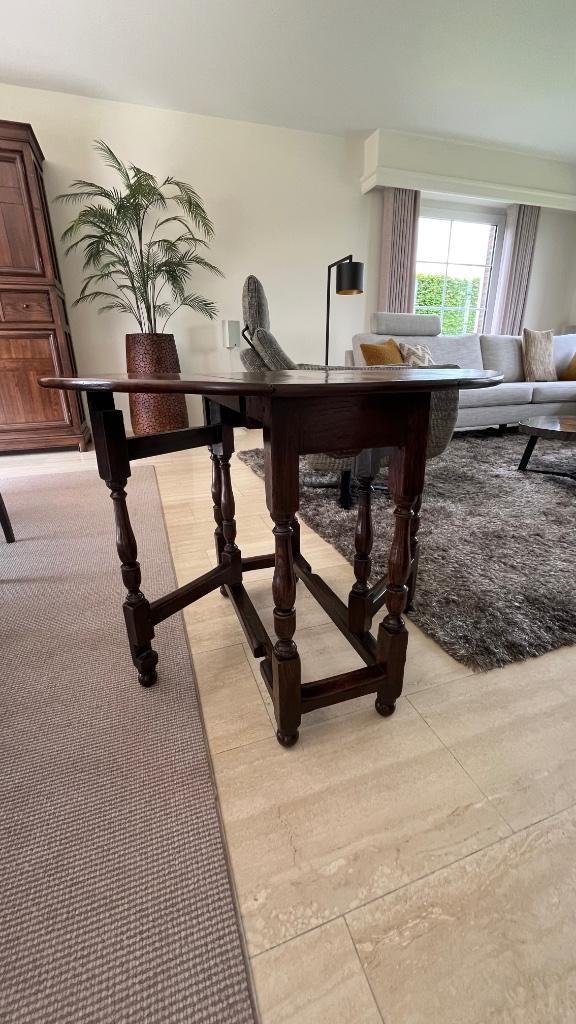 Antieke bijzettafel / wandtafel in eik, Antiek en Kunst, Antiek | Meubels | Tafels, Ophalen