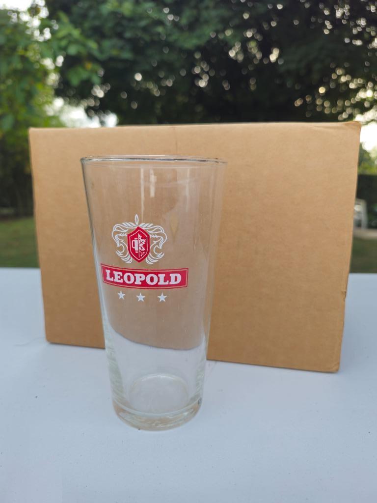 Zeer oude Leopold bierglazen, Ophalen of Verzenden, Zo goed als nieuw, Glas of Glazen, Overige merken