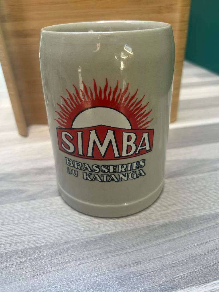 Chope en céramique SIMBA Brasseries du Katanga, Collections, Marques de bière, Enlèvement ou Envoi