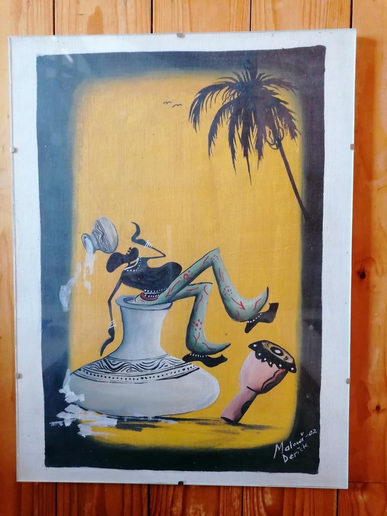 Schilderij uit Malawi Afrika, Antiek en Kunst, Ophalen