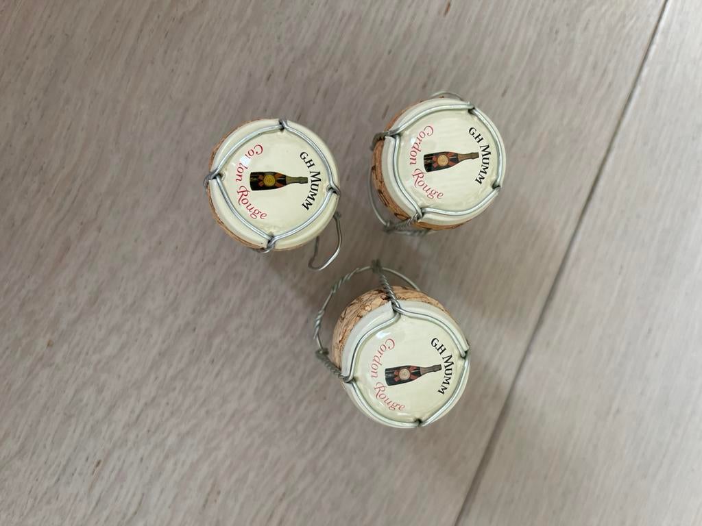g.h.mumm gordon rouge kurk met capsule, Ophalen of Verzenden, Zo goed als nieuw, Champagne