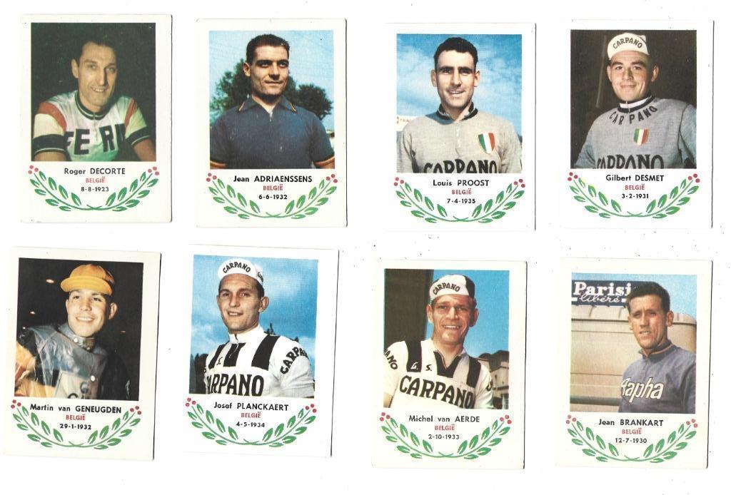 15  x  BELGISCHE WIELRENNERS  /  CHROMO'S, Gebruikt, Verzenden, 1940 tot 1960, Prent