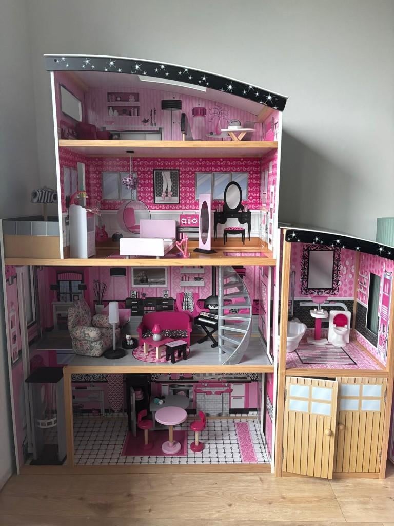 KidKraft houten poppenhuis Barbiehuis, Kinderen en Baby's, Speelgoed | Poppenhuizen, Zo goed als nieuw, Poppenhuis, Ophalen