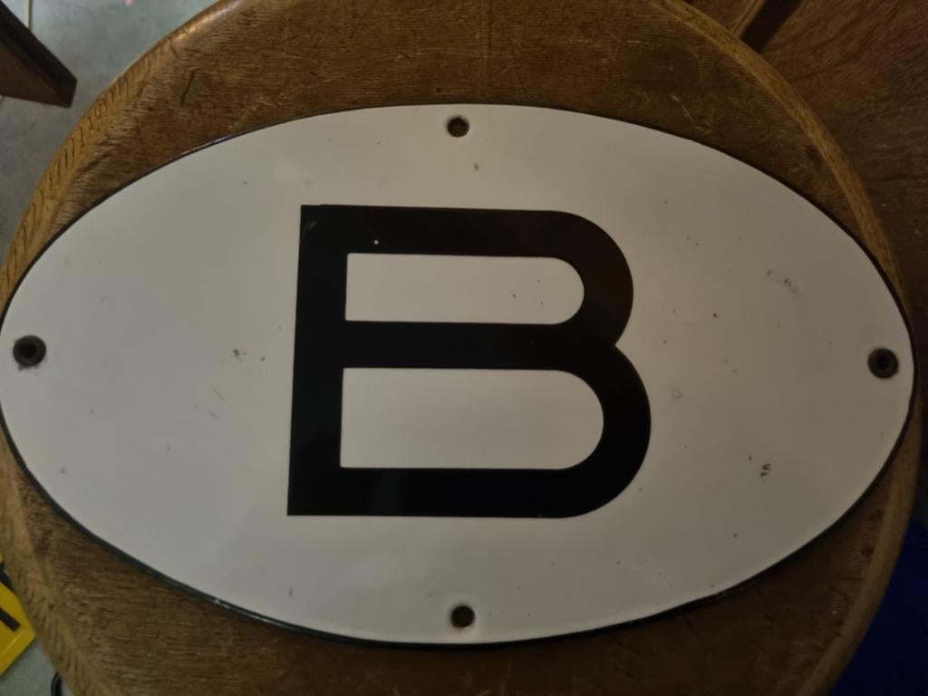 Plaque belge originale émaillée pour véhicules ancêtre, Collections, Enlèvement ou Envoi