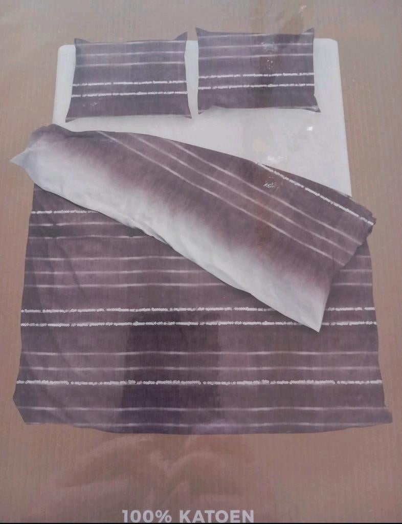 Dekbedovertrek mt 200x200-220, Bruin, Dekbedovertrek, Ophalen of Verzenden, Nieuw