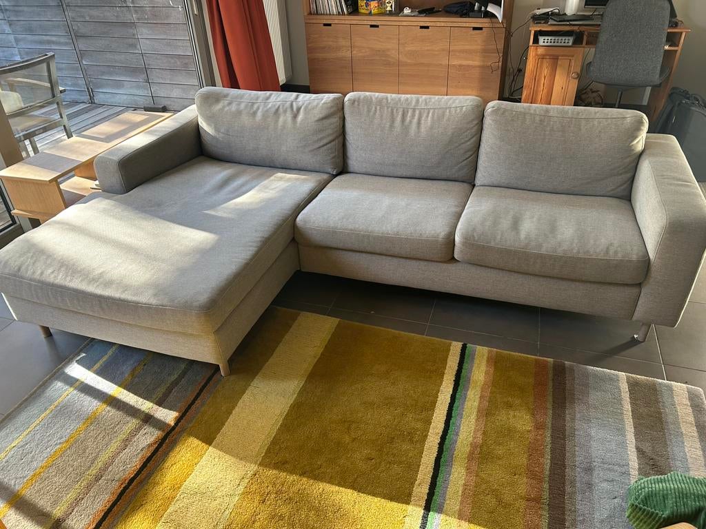 Scandinavia 3-zitsbank met chaise longue links, Ophalen, Gebruikt, Stof, Scandinavisch