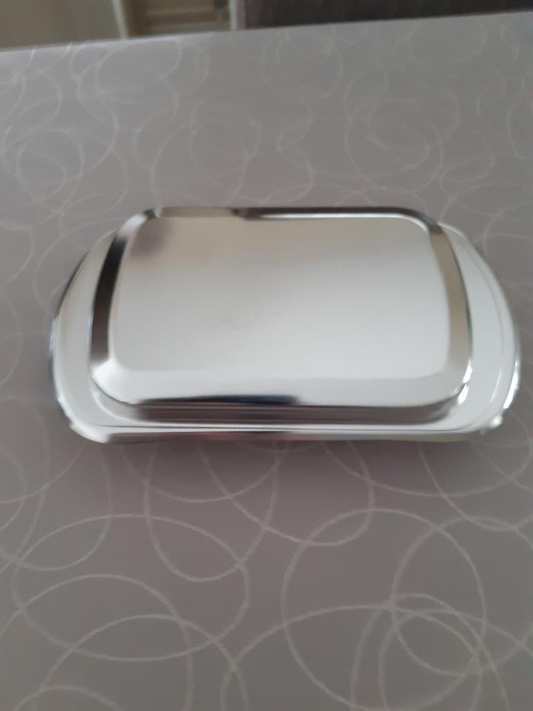 Mooi botervlootje uit inox., Ophalen of Verzenden, Zo goed als nieuw, Overige materialen, Schaal of Schalen