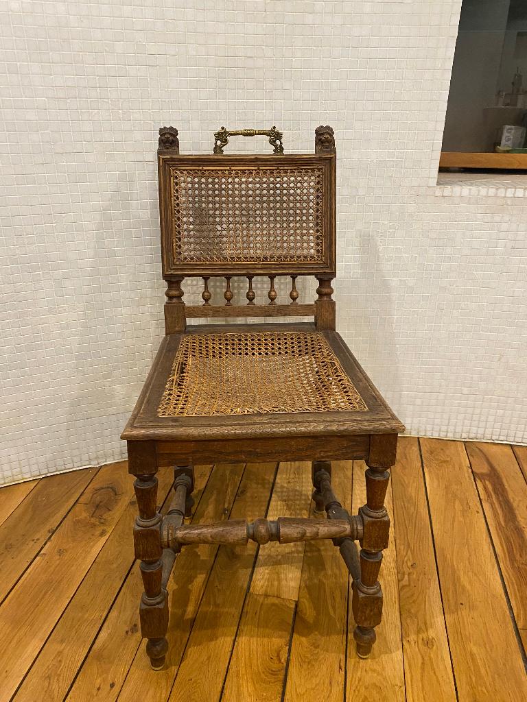 Chaise en rotin et laiton, Maison & Meubles, Brun, Enlèvement, Utilisé, Bois