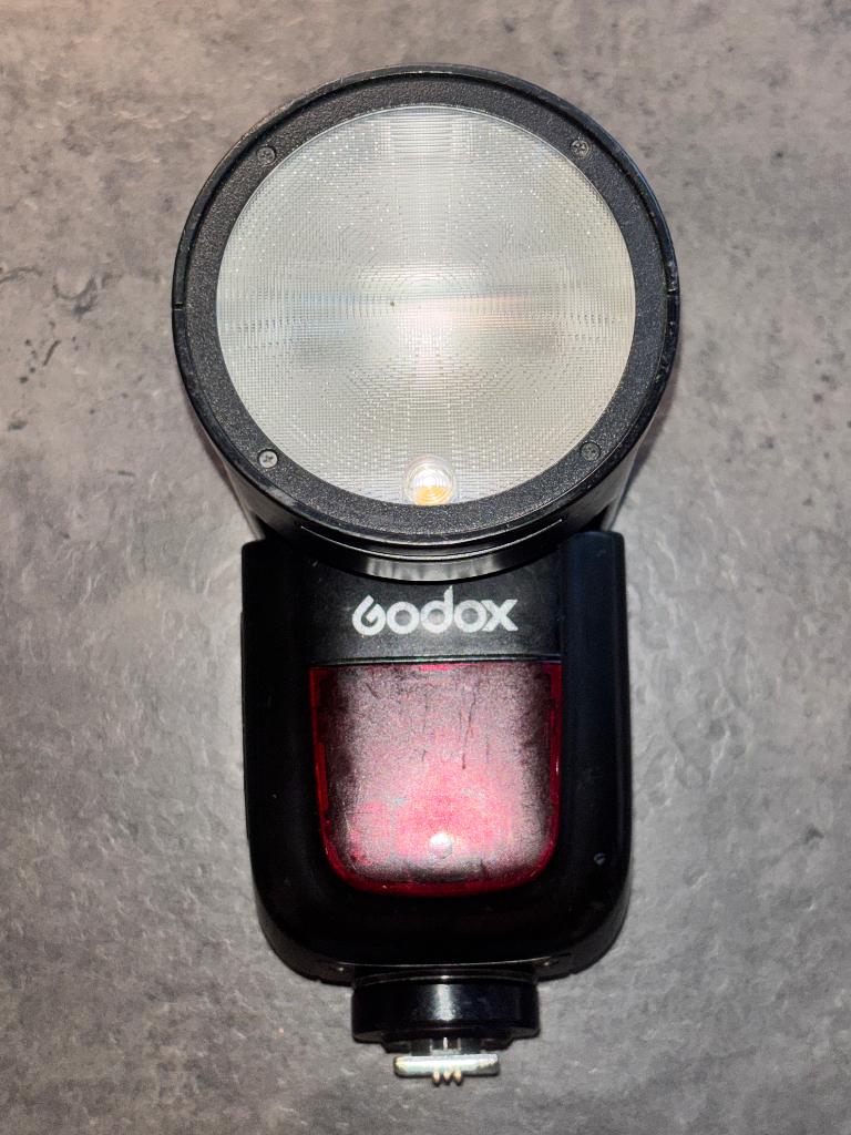 Godox V1 canon flitser, Audio, Tv en Foto, Ophalen of Verzenden, Gebruikt, Canon, Kantelbaar