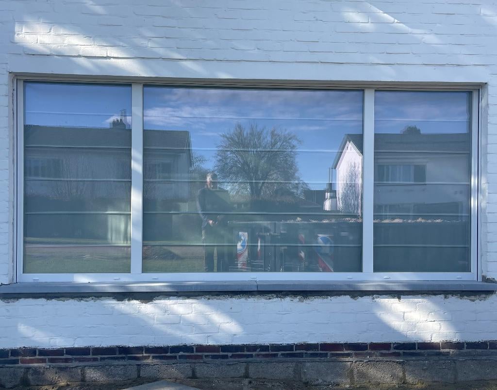 PVC vast raam wit 3,69m X 1,62m met dubbel glas, Enlèvement, Comme neuf, Fenêtre de façade ou Vitre