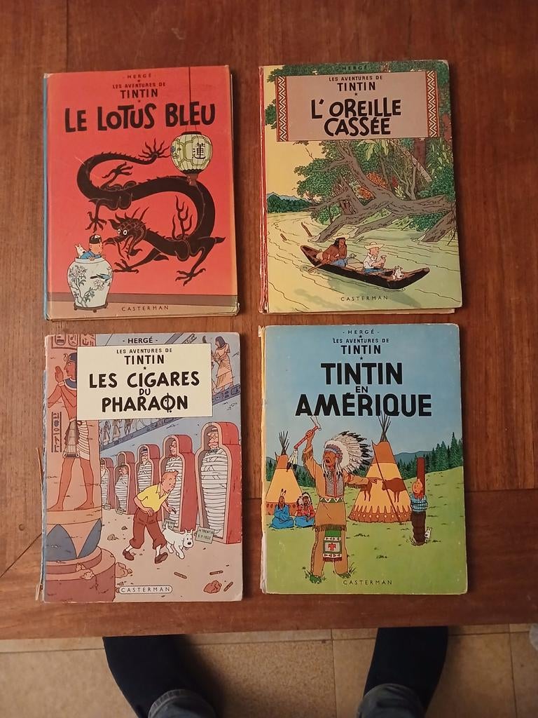 4 BD ancienne Tintin 3 B35 et 1 B41, Livres, BD, Plusieurs BD, Enlèvement ou Envoi, Utilisé, Hergé