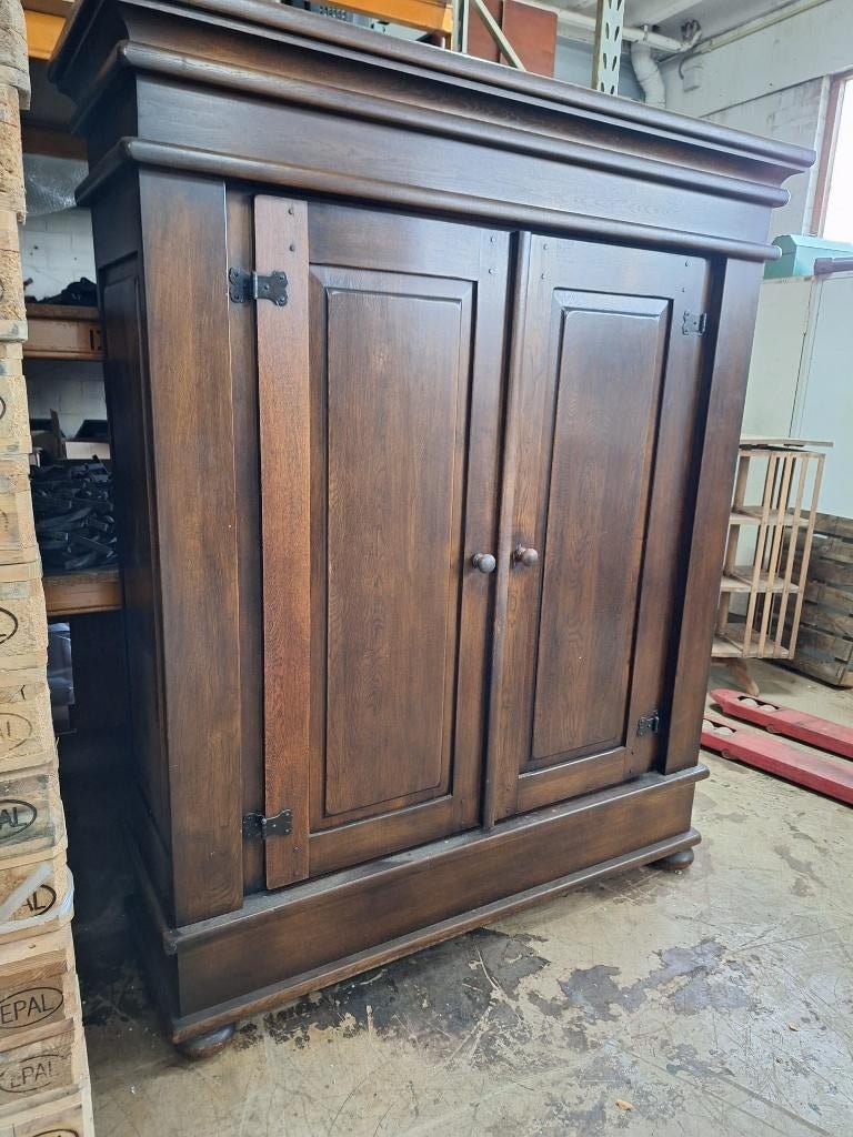 mooie zware eiken kleerkast, Ophalen, Eikenhout, Zo goed als nieuw, 150 tot 200 cm