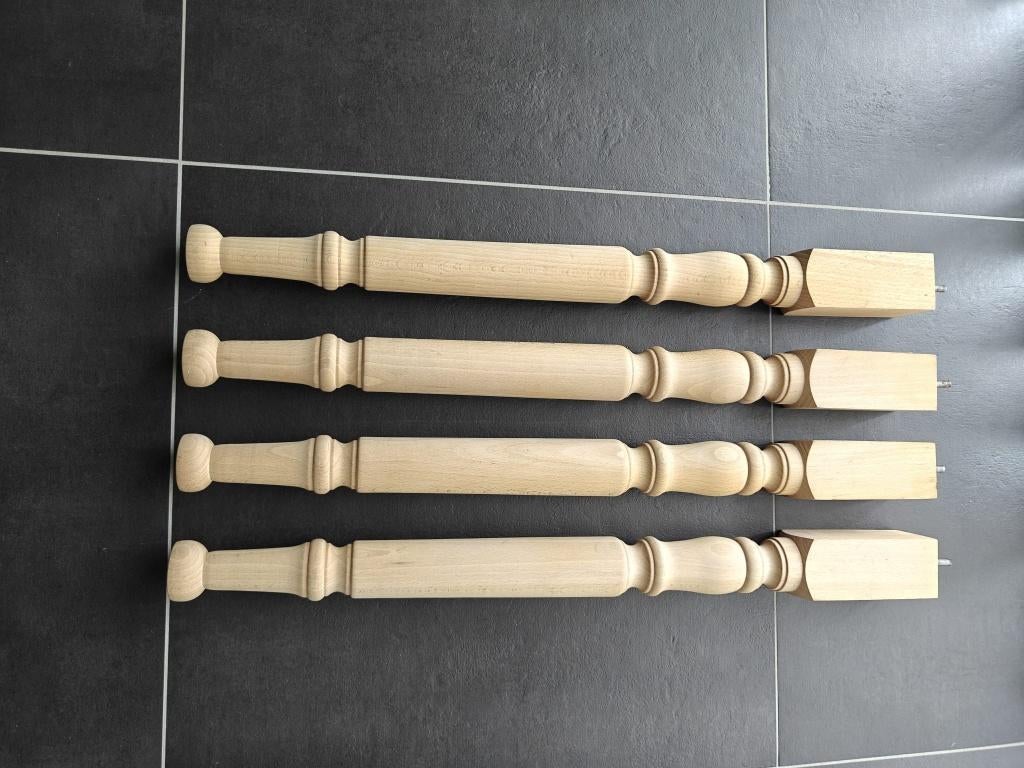 4 houten tafelpoten, Huis en Inrichting, Tafelonderdelen, Ophalen, Tafelpoot, 50 tot 100 cm, Rustiek
